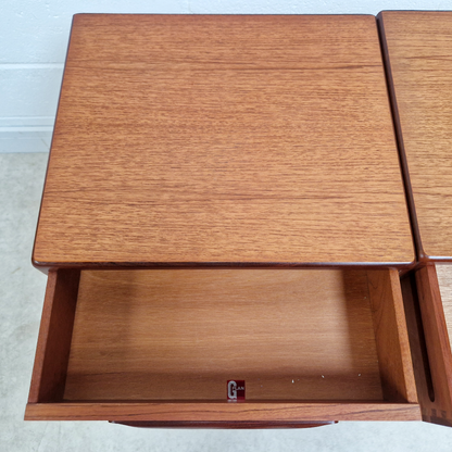 Pair V.B Wilkins For G Plan Vintage Nordic Design Mid Century Teak Bedside Cabinet Chests
