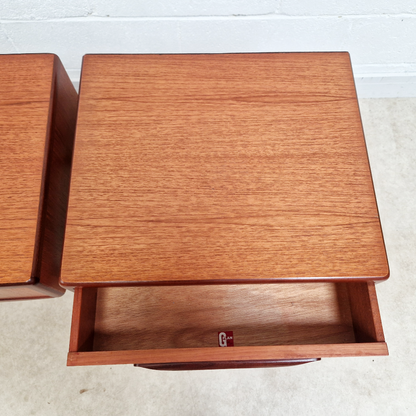 Pair V.B Wilkins For G Plan Vintage Nordic Design Mid Century Teak Bedside Cabinet Chests