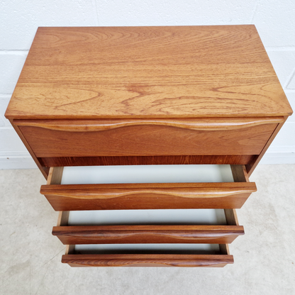 Vintage Mid Century Medium Teak Danish Design Tallboy Chest of Drawers