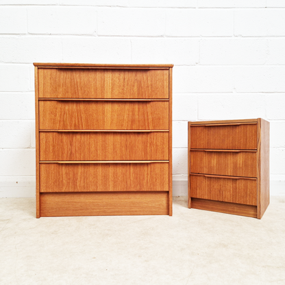 Steens of Denmark Vintage Danish Mid Century Medium Teak Chest of Drawers Set