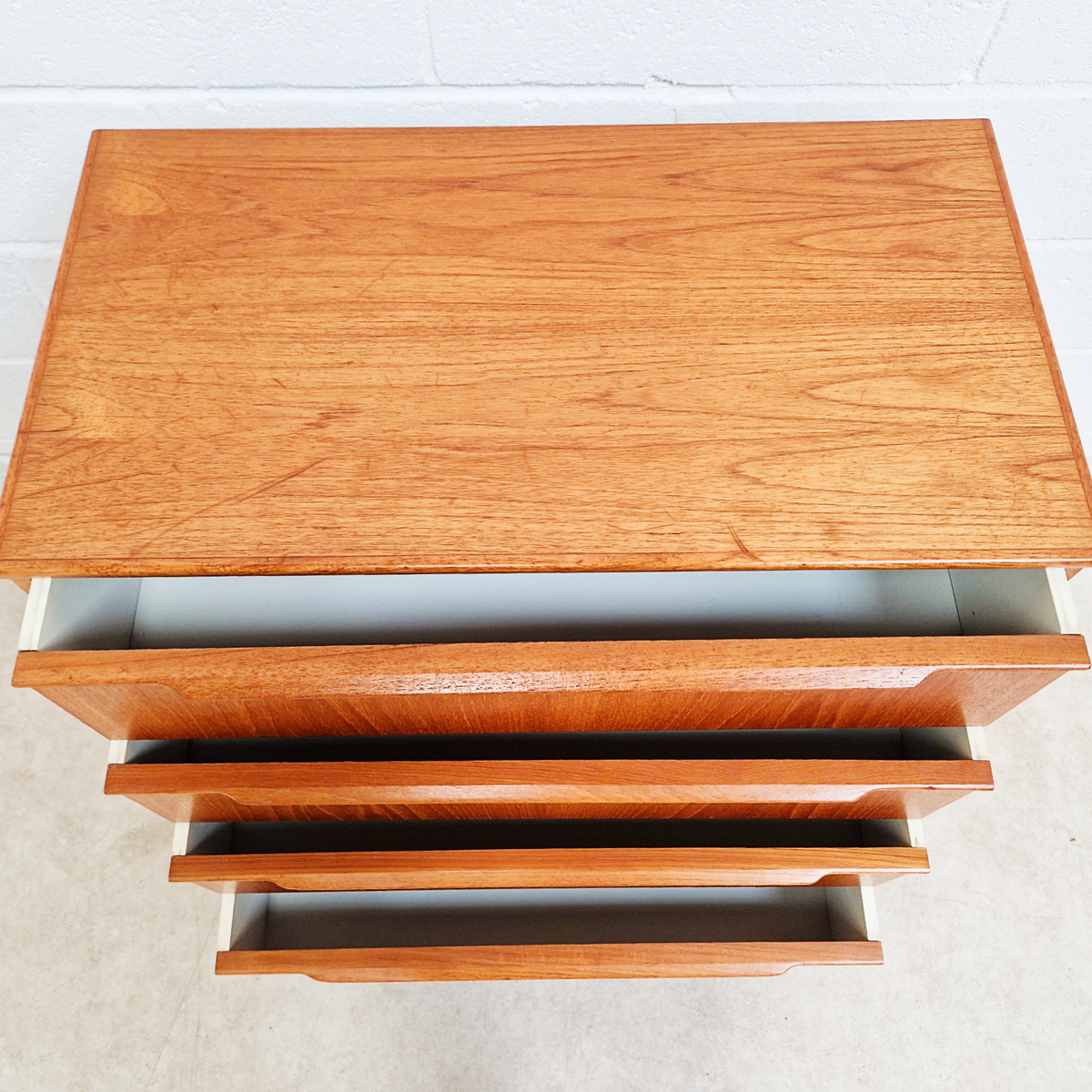 Steens of Denmark Vintage Danish Mid Century Medium Teak Chest of Drawers Set
