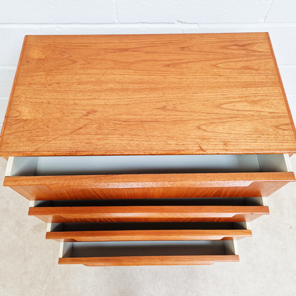 Steens of Denmark Vintage Danish Mid Century Medium Teak Chest of Drawers Set