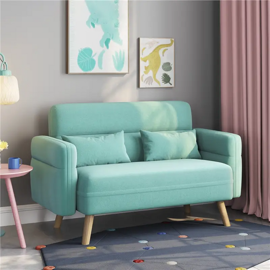 Mid Century Modern Danish Design 2 Seater Compact Sofa With Lumbar Support