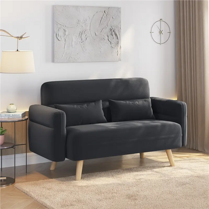 Mid Century Modern Danish Design 2 Seater Compact Sofa With Lumbar Support