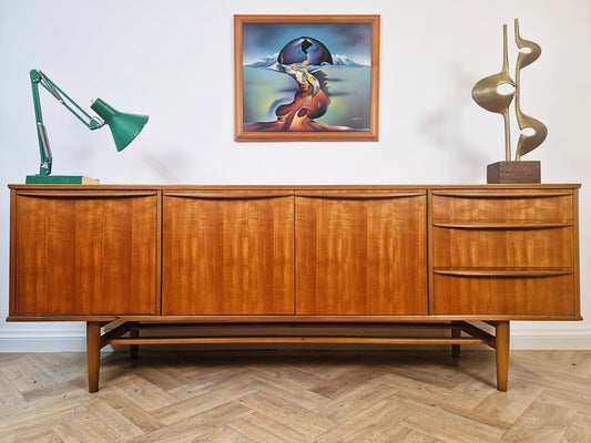 A.H. McIntosh Vintage Mid Century Danish Design Golden Teak Sideboard Buffet Credenza