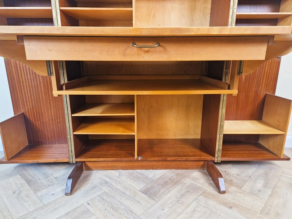 Mummenthaler & Meier Switzerland 1960's Vintage 'Magic Box' Folding Desk Sideboard