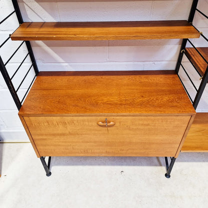Staples Ladderax Vintage 1960s Mid Century 3 Bay Danish Design Cabinet Sideboard Shelf System