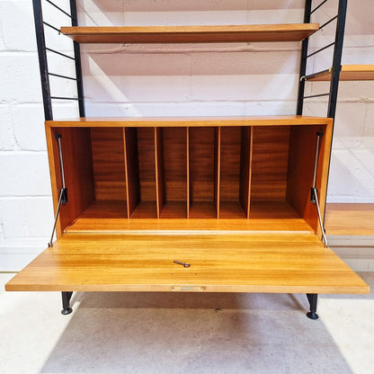 Staples Ladderax Vintage 1960s Mid Century 3 Bay Danish Design Cabinet Sideboard Shelf System