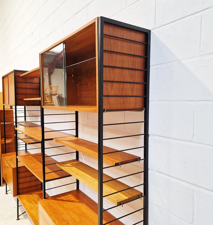 Staples Ladderax Vintage 1960s Mid Century 3 Bay Danish Design Cabinet Sideboard Shelf System