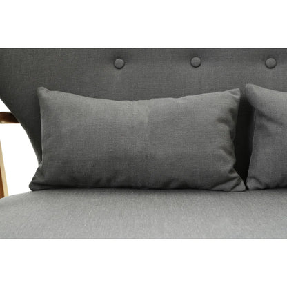 Mid Century Modern Solid Birch Nordic Design 2 Seater Lounge Chair Sofa