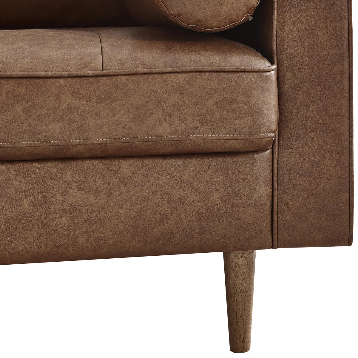 Mid Century Modern Faux Leather Nordic Design Lounge Accent 2 Seater Sofa Chair