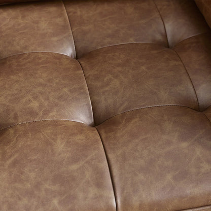 Mid Century Modern Faux Leather Nordic Design Lounge Accent 2 Seater Sofa Chair