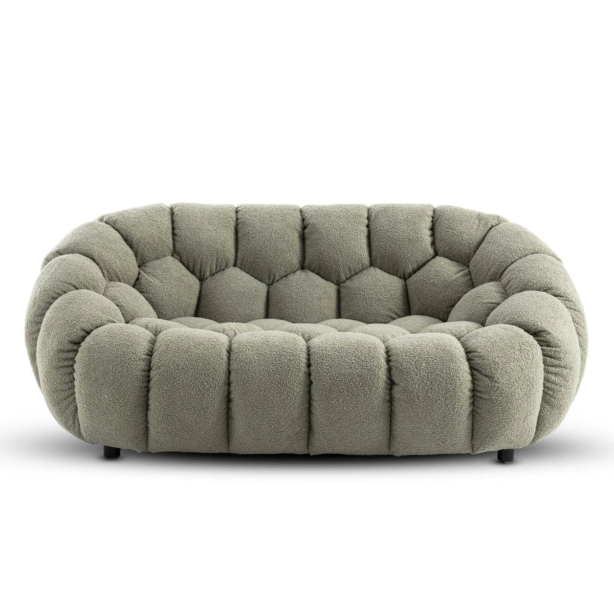 Nordic Design Low Level 2 Seater Boucle Bosun Lounge Accent Sofa