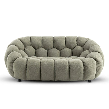 Nordic Design Low Level 2 Seater Boucle Bosun Lounge Accent Sofa