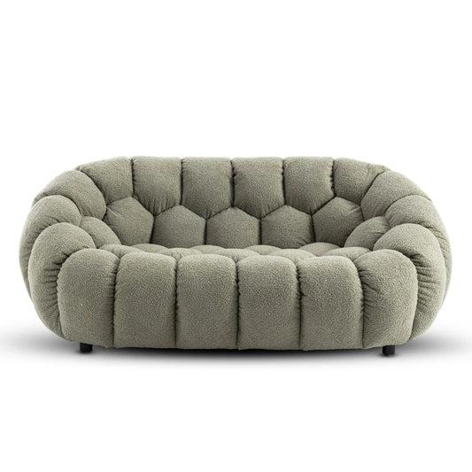 Nordic Design Low Level 2 Seater Boucle Bosun Lounge Accent Sofa