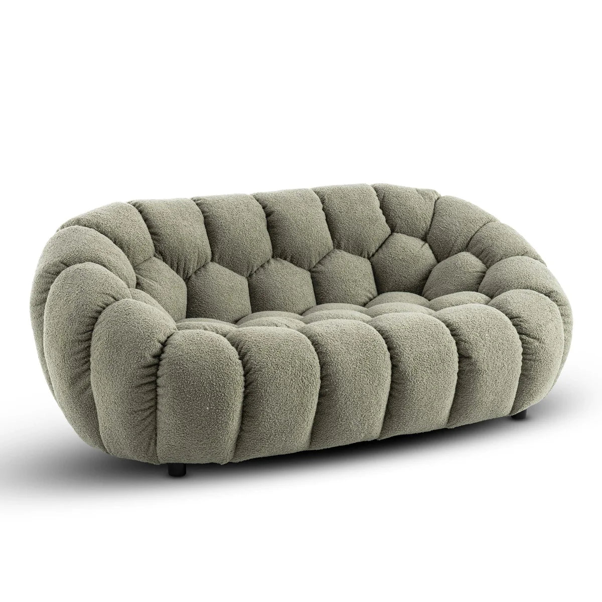 Nordic Design Low Level 2 Seater Boucle Bosun Lounge Accent Sofa