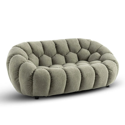 Nordic Design Low Level 2 Seater Boucle Bosun Lounge Accent Sofa