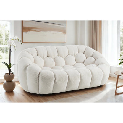 Nordic Design Low Level 2 Seater Boucle Bosun Lounge Accent Sofa
