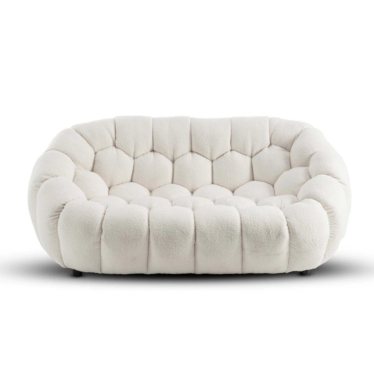 Nordic Design Low Level 2 Seater Boucle Bosun Lounge Accent Sofa