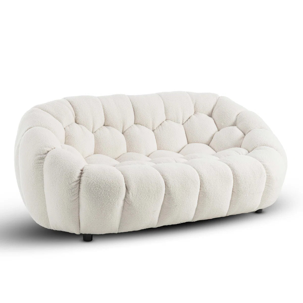 Nordic Design Low Level 2 Seater Boucle Bosun Lounge Accent Sofa