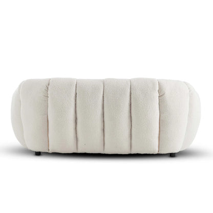 Nordic Design Low Level 2 Seater Boucle Bosun Lounge Accent Sofa