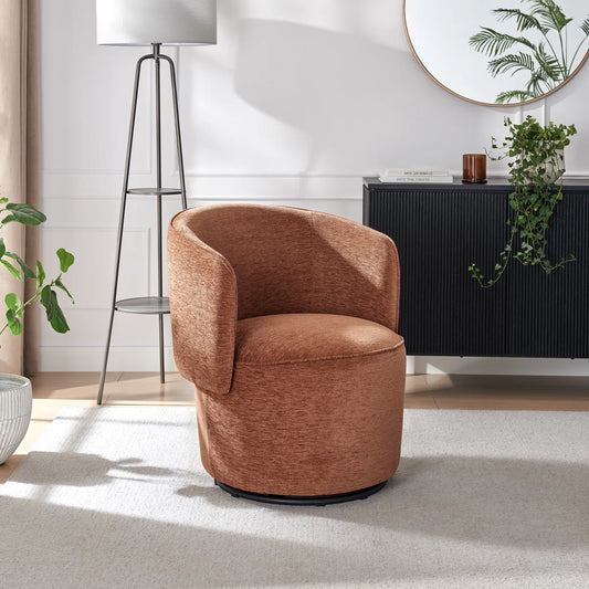 Mid Century Modern Cylindrical Accent Lounge Bedroom Armchairs - Set of 2 Chairs