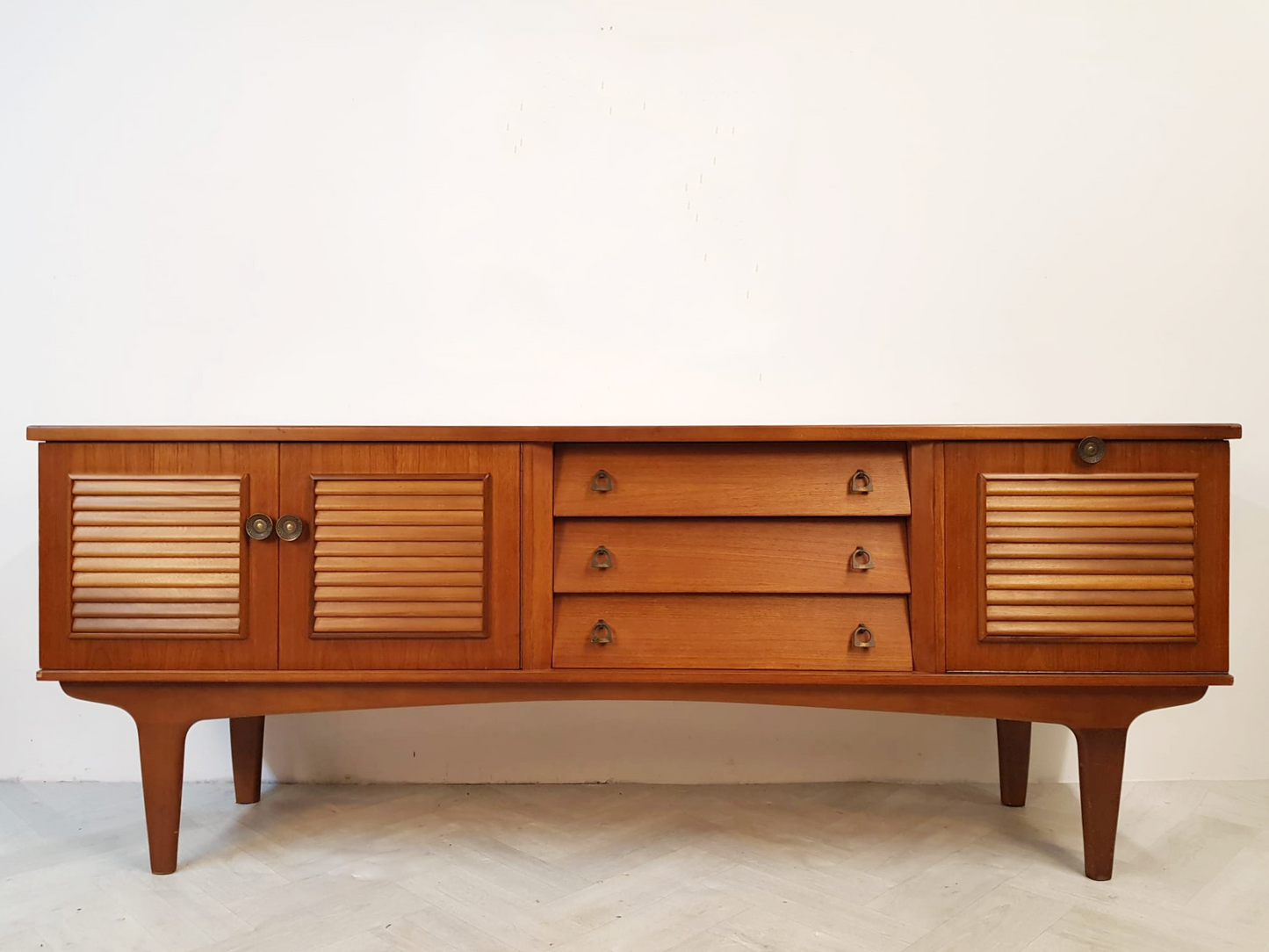 Vintage Mid Century 1960s Danish Design Long Sideboard Buffet Credenza