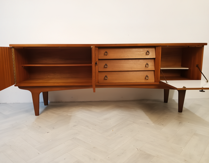 Vintage Mid Century 1960s Danish Design Long Sideboard Buffet Credenza