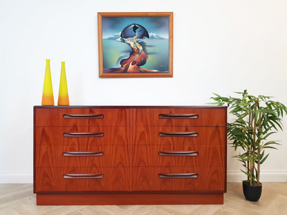 G Plan Fresco Red Label Vintage Mid Century Solid Teak Double Chest of Drawers Sideboard