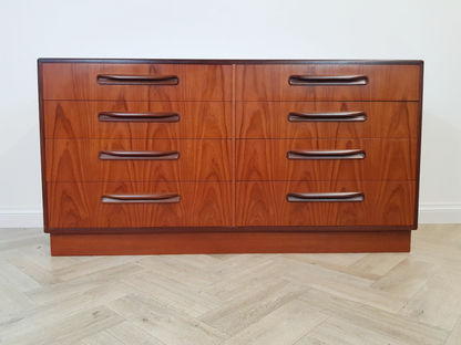 G Plan Fresco Red Label Vintage Mid Century Solid Teak Double Chest of Drawers Sideboard