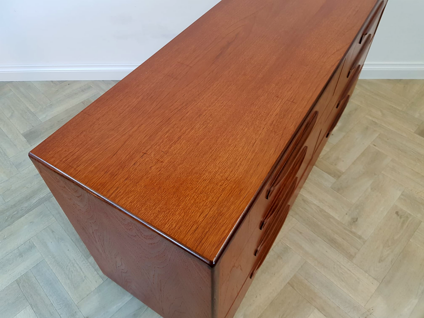 G Plan Fresco Red Label Vintage Mid Century Solid Teak Double Chest of Drawers Sideboard