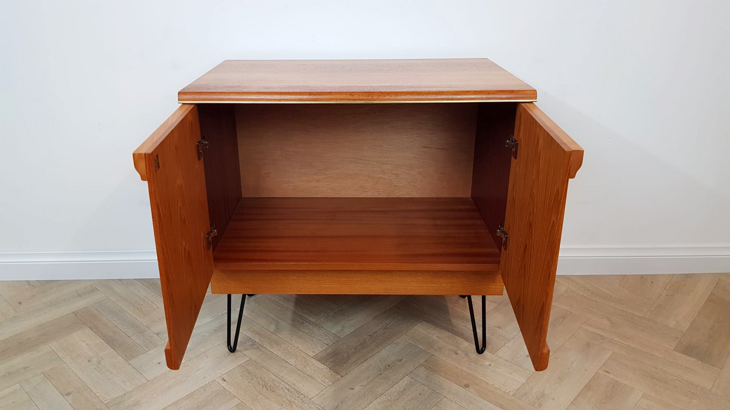 G Plan Vintage Mid Century Herringbone Teak Compact Sideboard LP Storage Cabinet