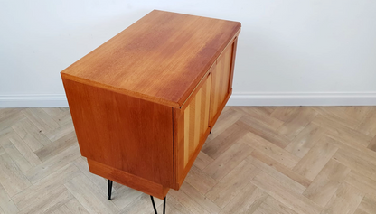 G Plan Vintage Mid Century Herringbone Teak Compact Sideboard LP Storage Cabinet