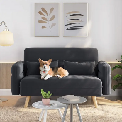 Mid Century Modern Danish Design 2 Seater Compact Sofa With Lumbar Support