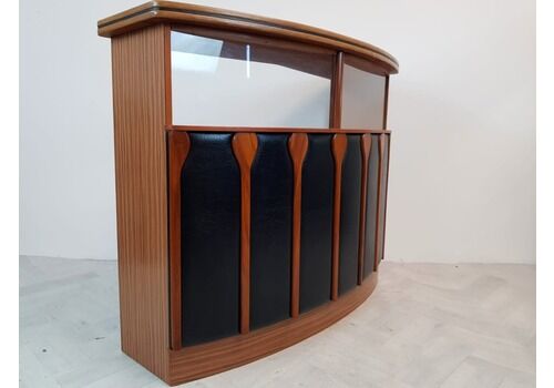 Mint Vintage Mid Century Danish Design Teak & Leather Sideboard Drinks Cocktail Bar