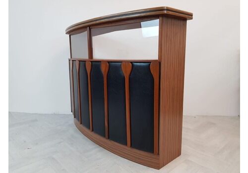 Mint Vintage Mid Century Danish Design Teak & Leather Sideboard Drinks Cocktail Bar
