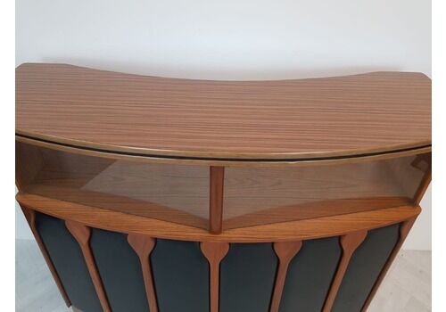 Mint Vintage Mid Century Danish Design Teak & Leather Sideboard Drinks Cocktail Bar