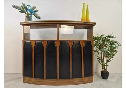 Mint Vintage Mid Century Danish Design Teak & Leather Sideboard Drinks Cocktail Bar