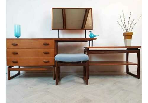 VB Wilkins for G Plan Egomme Gold Label 1960s Vintage Mid Century Modular Teak Desk Dressing Table