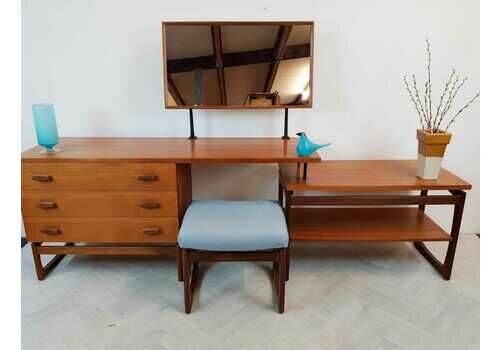 VB Wilkins for G Plan Egomme Gold Label 1960s Vintage Mid Century Modular Teak Desk Dressing Table