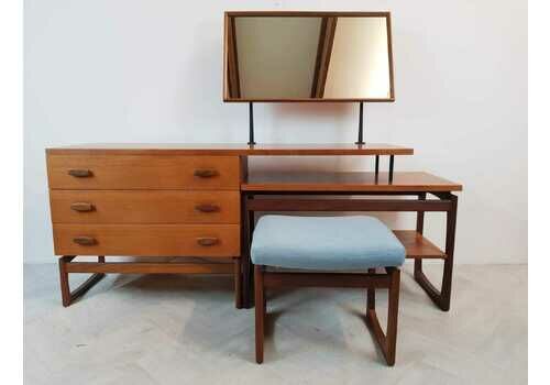 VB Wilkins for G Plan Egomme Gold Label 1960s Vintage Mid Century Modular Teak Desk Dressing Table