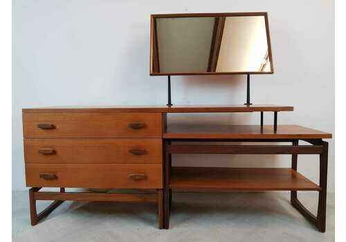 VB Wilkins for G Plan Egomme Gold Label 1960s Vintage Mid Century Modular Teak Desk Dressing Table