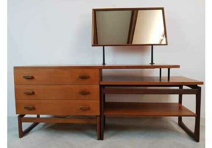 VB Wilkins for G Plan Egomme Gold Label 1960s Vintage Mid Century Modular Teak Desk Dressing Table