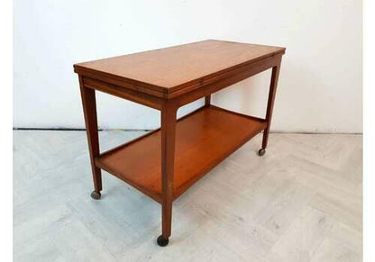 Vintage Mid Century Medium Teak Metamorphic Coffee Table Entertainment Trolley
