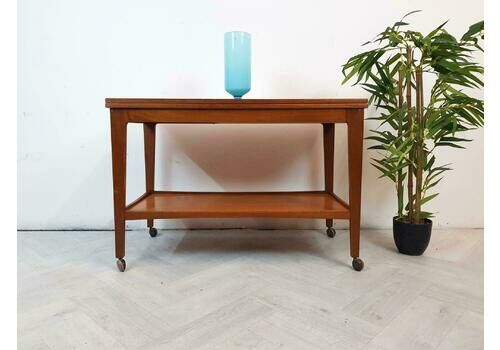 Vintage Mid Century Medium Teak Metamorphic Coffee Table Entertainment Trolley