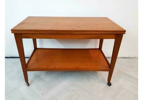 Vintage Mid Century Medium Teak Metamorphic Coffee Table Entertainment Trolley