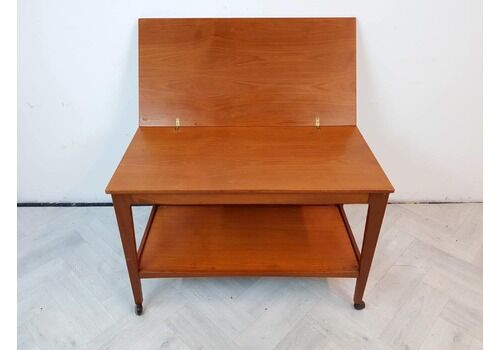 Vintage Mid Century Medium Teak Metamorphic Coffee Table Entertainment Trolley