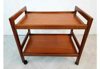 Vintage Mid Century Solid Teak Danish Design Drinks Entertainment Trolley