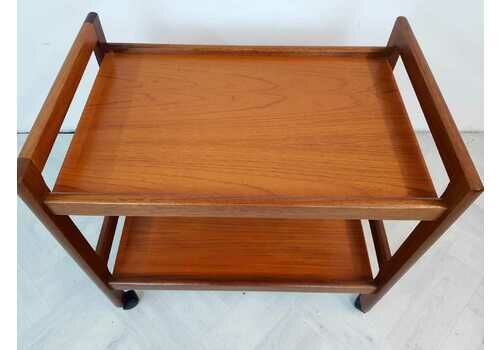 Vintage Mid Century Solid Teak Danish Design Drinks Entertainment Trolley