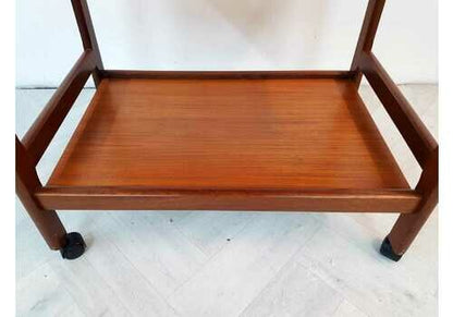 Vintage Mid Century Solid Teak Danish Design Drinks Entertainment Trolley